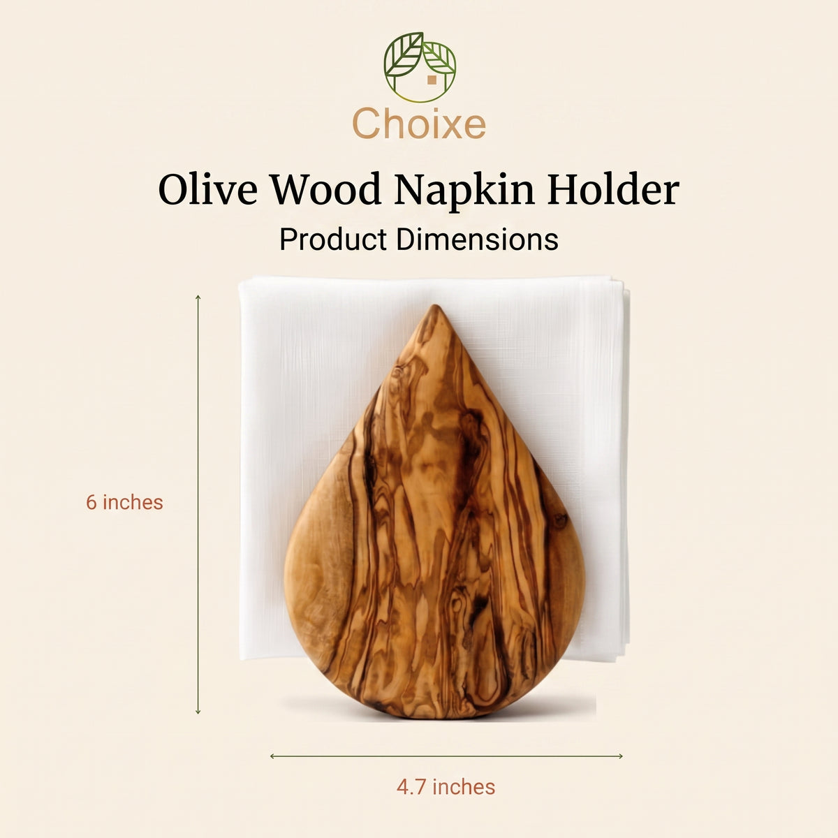 Olive Wood Napkin Holder