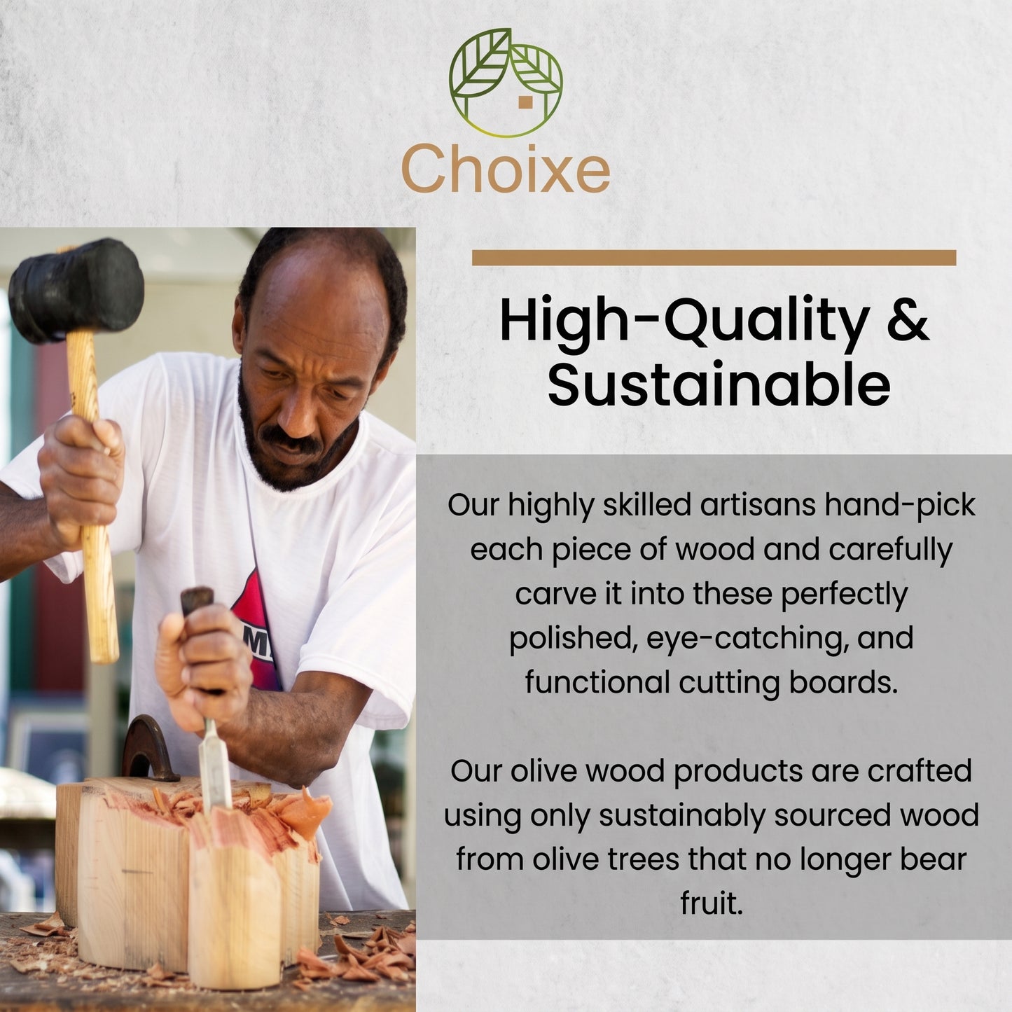 Original Olive Wood Cutting Board with Handle