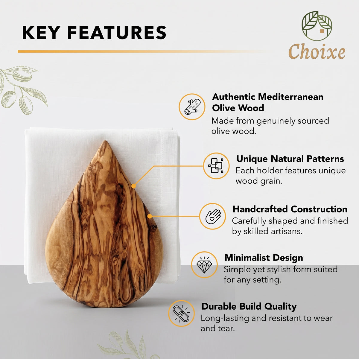Olive Wood Napkin Holder