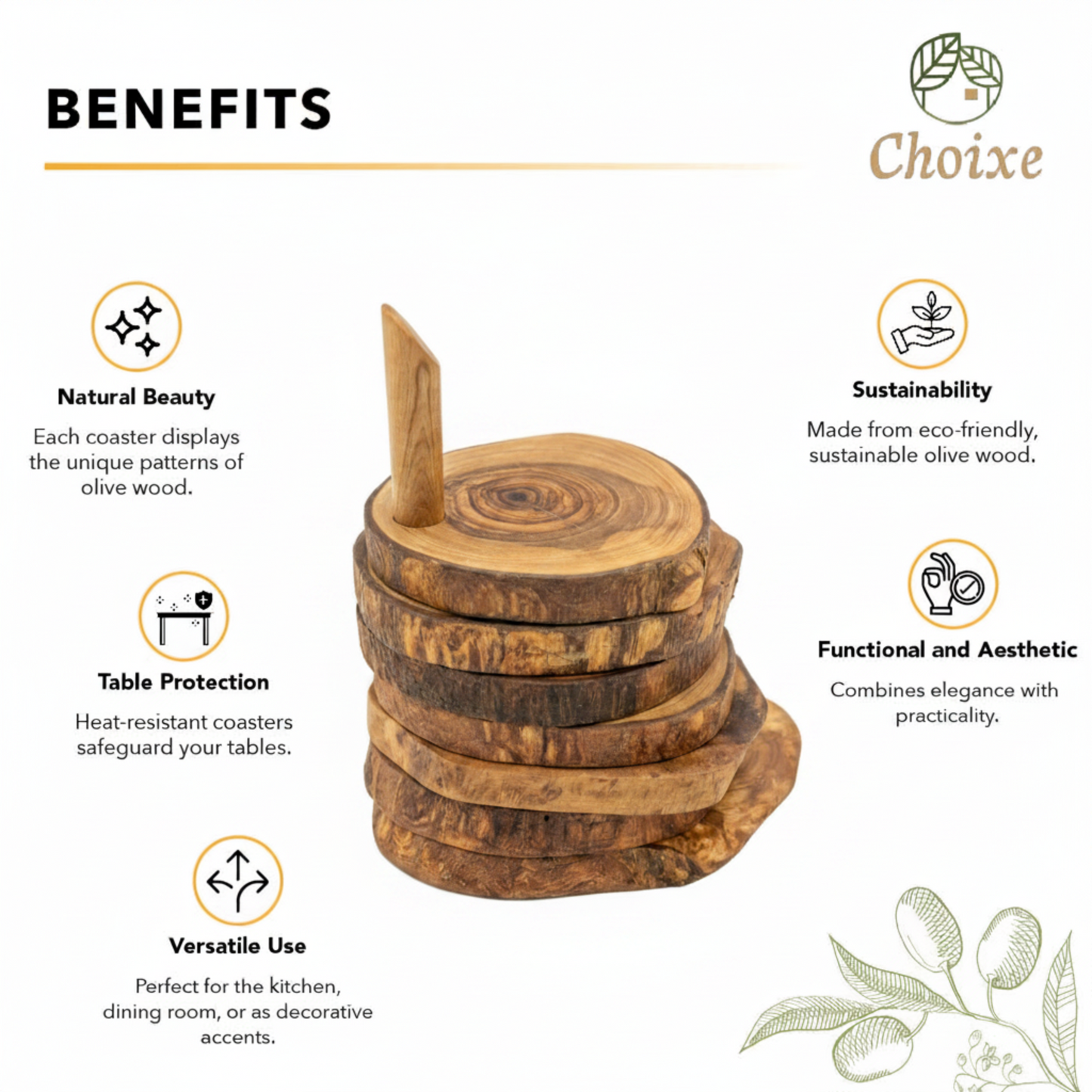 Benefits Infographic with New Coaster Set