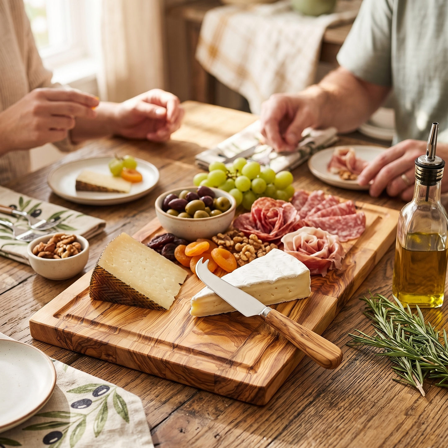 Multi-Purpose Large Olive Wood Serving and Cutting Board